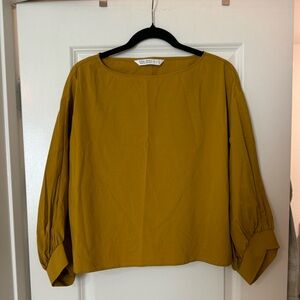Mustard long sleeve Zara top